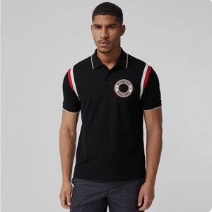 Burberry Black Polo with Red and White Details